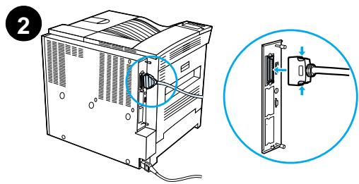 HEWLETT PACKARD LaserJet 8150 - Conexão do cabo paralelo - 2