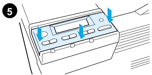 HEWLETT PACKARD LaserJet 8150 - Paso 10 Instale o cambie la plantilla del panel de control (optional) - 5