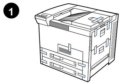 HEWLETT PACKARD LaserJet 8150 - Punto 3 Rimozione del materiale interno d'imballaggio - 1