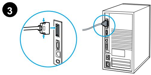 HEWLETT PACKARD LaserJet 8150 - Branchement du câble parallèle - 3