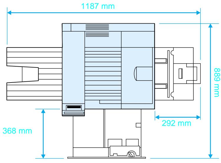 HEWLETT PACKARD LaserJet 8150 - Tamanho da impressora - 1
