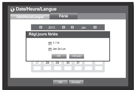 SAMSUNG SDS-P3042 - Réglage des jours fériés - 2