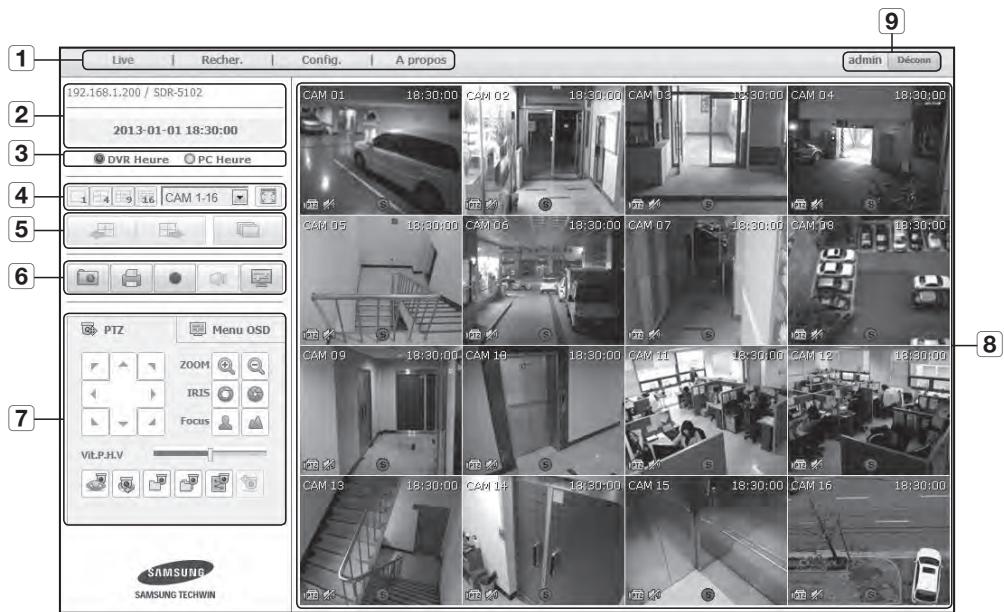 SAMSUNG SDS-P3042 - UTILISATION DE LIVE VIEWER (Windows) - 1