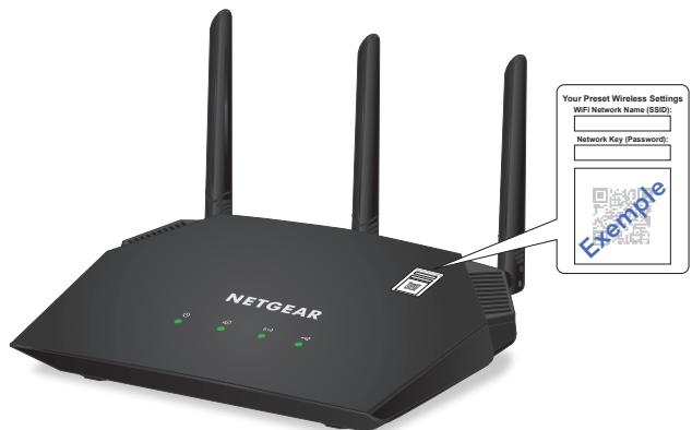 NETGEAR RESEAUR63550-100PES - Nom et mot de passe du réseau wifi du routeur - 1