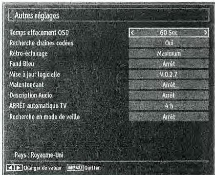 BRANDT B2207HHDW - Configuration des autres réglages - 1