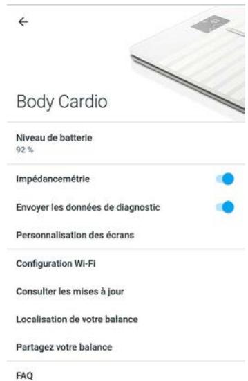 NOKIA BODY CARDIO BLANCHE - Touchez Localisation de votre balance. - 1