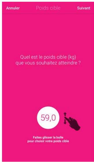 NOKIA BODY CARDIO BLANCHE - Selection du poids cible - 1