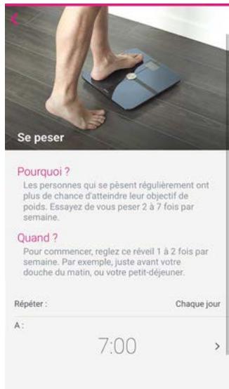 NOKIA BODY CARDIO BLANCHE - Configuration des rappels - 3