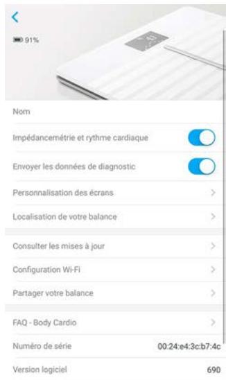 NOKIA BODY CARDIO BLANCHE - Touchez Mettre à jour ma balance. - 1