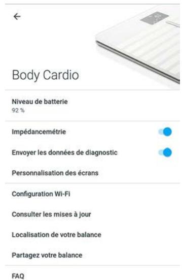 NOKIA BODY CARDIO BLANCHE - Modification de la configuration de votre Nokia Body Cardio - 2