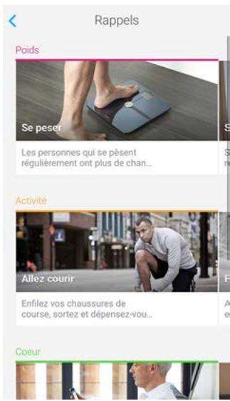 NOKIA BODY CARDIO BLANCHE - Configuration des rappels - 2