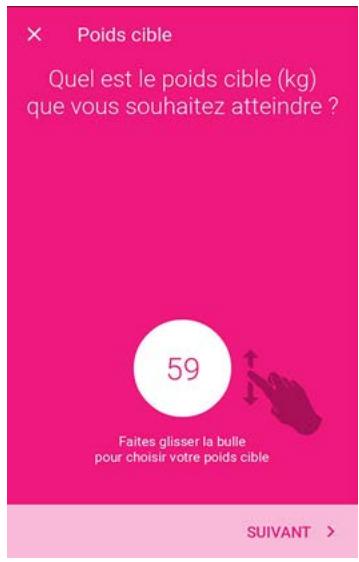 NOKIA BODY CARDIO BLANCHE - Selection du poids cible - 1