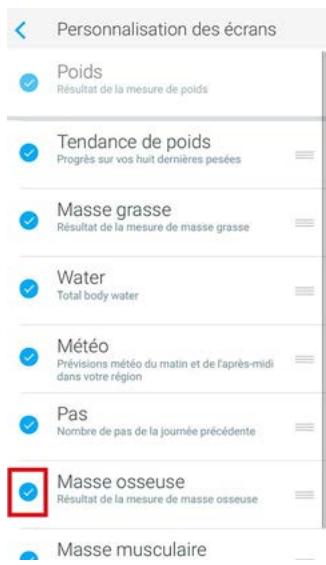 NOKIA BODY CARDIO BLANCHE - Modification de l'ordre d'affichage des écrans - 3