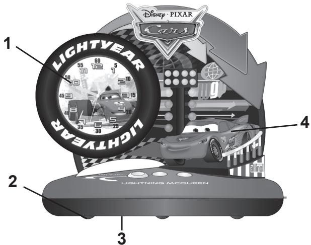 LEXIBOOK AL500DC - Radio Réveil Veilleuse Disney Cars Radio Alarm Clock Night Light - 2