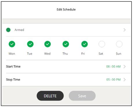 NETGEAR ARLO O4243684 - Edit a Schedule - 2