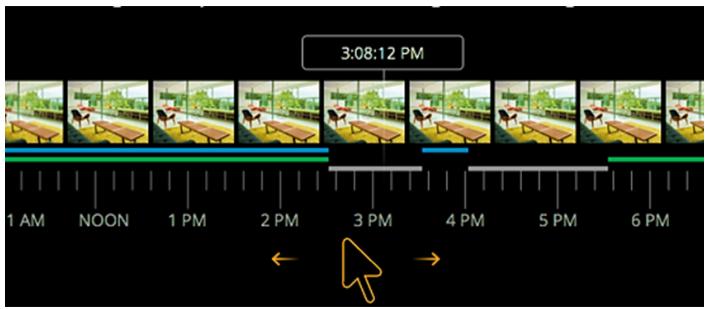 NETGEAR ARLO O4243684 - To navigate through the timeline: - 2