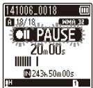OLYMPUS VN-415 - Appuyez sur la touche REC (●) pendant l'enregistrement. - 2