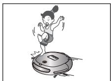 SAMSUNG SR8732 - Prévenez tous les membres de la famille (ou toute personne qu'il convient de prévenir) d'être prudents avant de lancer le nettoyage ou lors de l'utilisation de mode de nettoyage programme. - 1