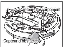SAMSUNG SR8732 - Retirez régulierrement toute substance étrangère accumulée sur les capteurs d'obstacles et d'escarpement. - 1