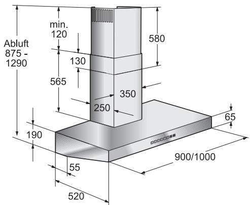NEFF D 99 R7 NO - Branchement du conduit d'évacuation  120 mm: - 2