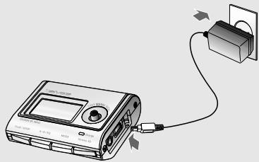 IRIVER IFP-500 - CHARGE à l'aide de l'adaptateur CA - 1