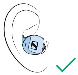 SENNHEISER momentumsports - Insérer les écouteurs dans les oreilles - 3