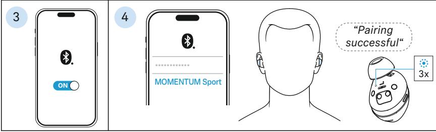 SENNHEISER momentumsports - Appairer les écouteurs avec un appareil bluetooth (appairage via bluetooth classique) - 2