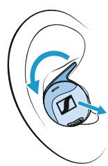 SENNHEISER momentumsports - Informations sur l'insertion correcte des écouteurs dans les oreilles - 2