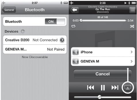 GENEVA M WIRELESS NOIR - Le Model M ne s'allume pas quand je touche le bouton - 1