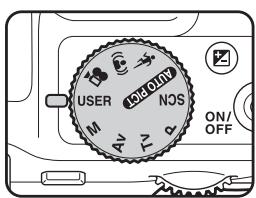 PENTAX X90 - Positionnez le selecteur de mode sur USER. - 1