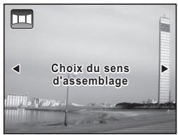 PENTAX X90 - Utilisez le bouton de navigation (▲▶) pour désirir la direction dans laquelle les images seront assemblées. - 1