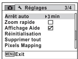 PENTAX X90 - Réglages] menu 3 - 1