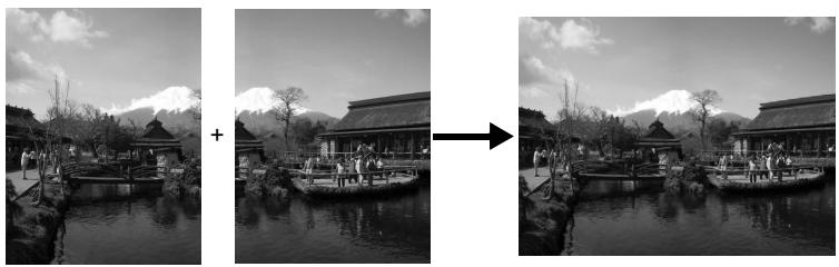 PENTAX X90 - Utilisation de la fonction grand-angle numérique (mode grand-angle numérique) - 1