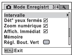 PENTAX X90 - - [Mode Enregistr] Menu 3 - 1