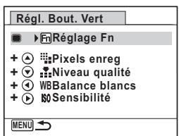 PENTAX X90 - Utilisez le bouton de navigation ( ) pour selectionner une touche à laquelle vous souhaitez attribuer une fonction. - 1