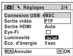 PENTAX X90 - Utilisez le bouton de navigation ( ) pour selectionner [MSC]. - 1