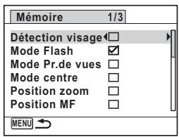 PENTAX X90 - Sauvegarde des réglages (Mémoire) - 1
