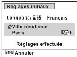 PENTAX X90 - Réglage de la ville de résidence et de l'horaire d'été - 1