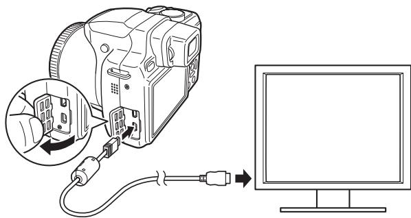 PENTAX X90 - Branchement de l'appareil à une prise HDMI - 1