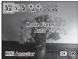 PENTAX X90 - Selection du mode flash Mode flash - 3