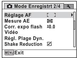 PENTAX X90 - - [Mode Enregistr] Menu 2 - 1