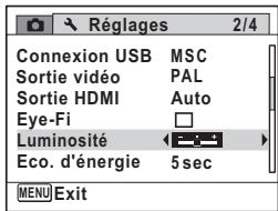 PENTAX X90 - Réglage de la luminosité de l'écran - 2
