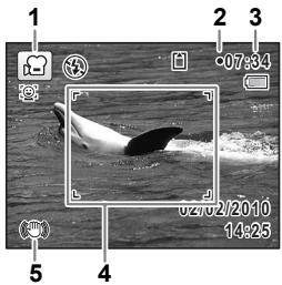 PENTAX X90 - Les informations suivantes sont indiquées sur l'écran. - 1