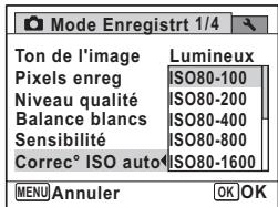 PENTAX X90 - Réglage de la correction ISO en AUTO - 1
