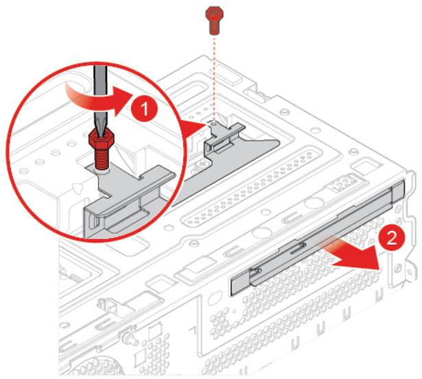 LENOVO M720TOWER - Remplacement du support du disque optique - 1