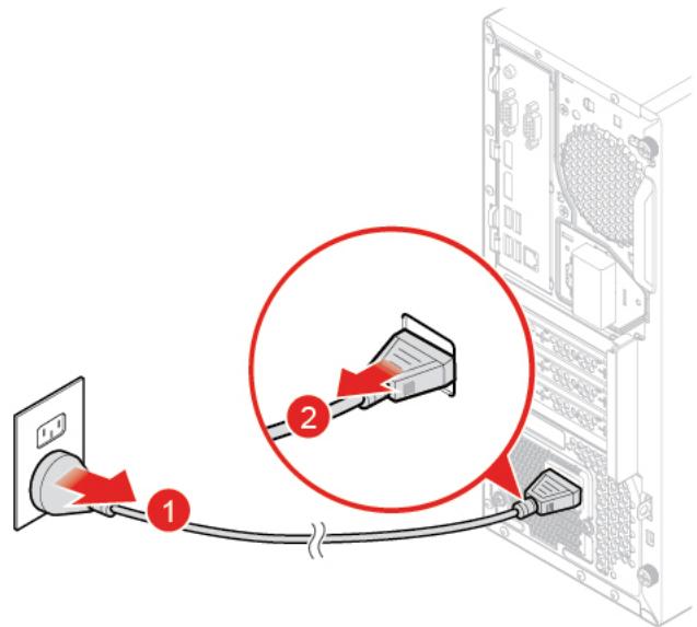 LENOVO M720TOWER - Remplacement du cordon d'alimentation - 1