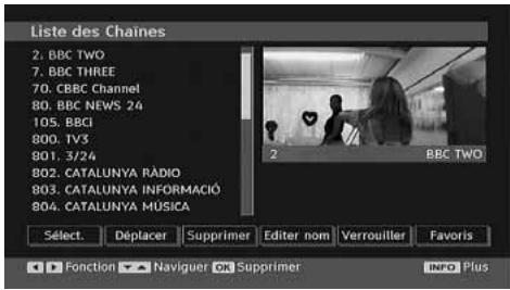PROLINE LD1922D - Supprimer des chaînes dans le tableau des programmes - 1
