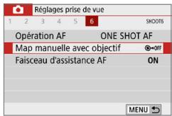 CANON 250D - Réglage de la mise au point manuelle électronique avec objectif - 1