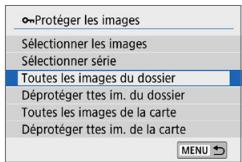 CANON 250D - Protection de toutes les images dans un dossier ou sur une carte - 1