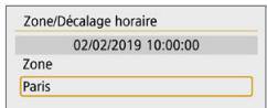 CANON 250D - Reglez le fuseau horaire. - 1